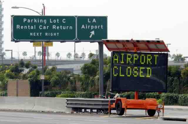 zatvoren aerodrom u la