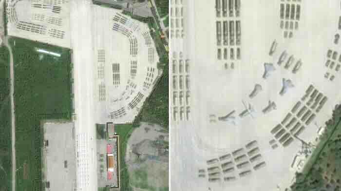 kineska baza gde su primećene nove letelice u pripremi za vojnu paradu