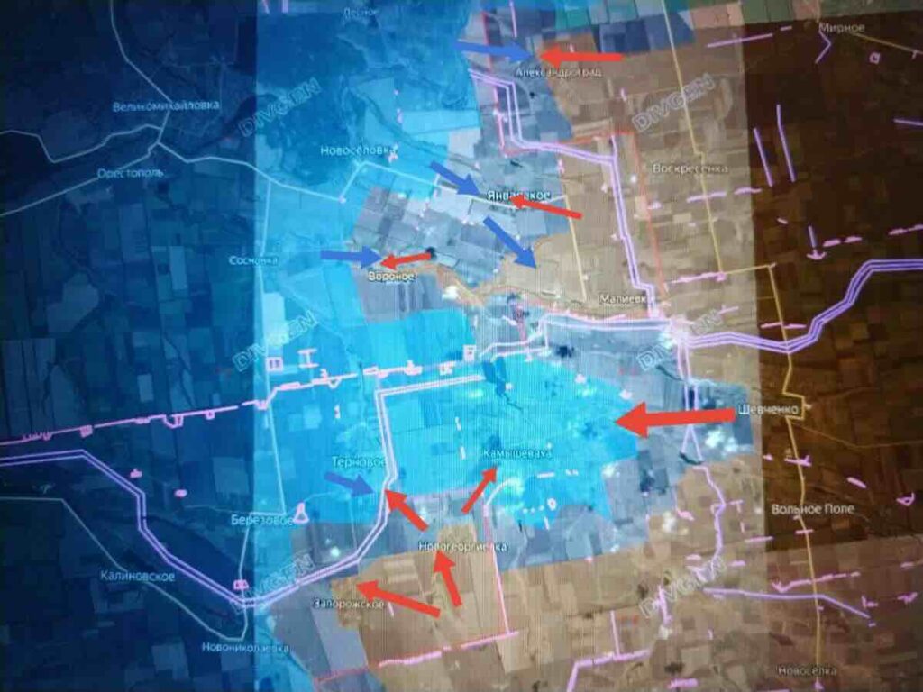 severozapad ruske jedinice ušle u selo voronok,