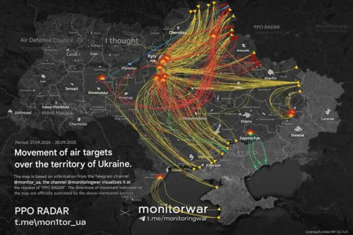 masovni udari na ukrajinu – „geran 2“, h 101, „kalibar“ i „kinažal“ nad kijevom i više oblasti!