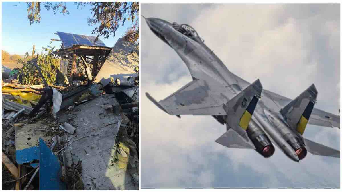 ostatci oborenog ukrajinskog lovca su 27 pali na stambenu kuću u dobropilju, u donjeckoj oblasti