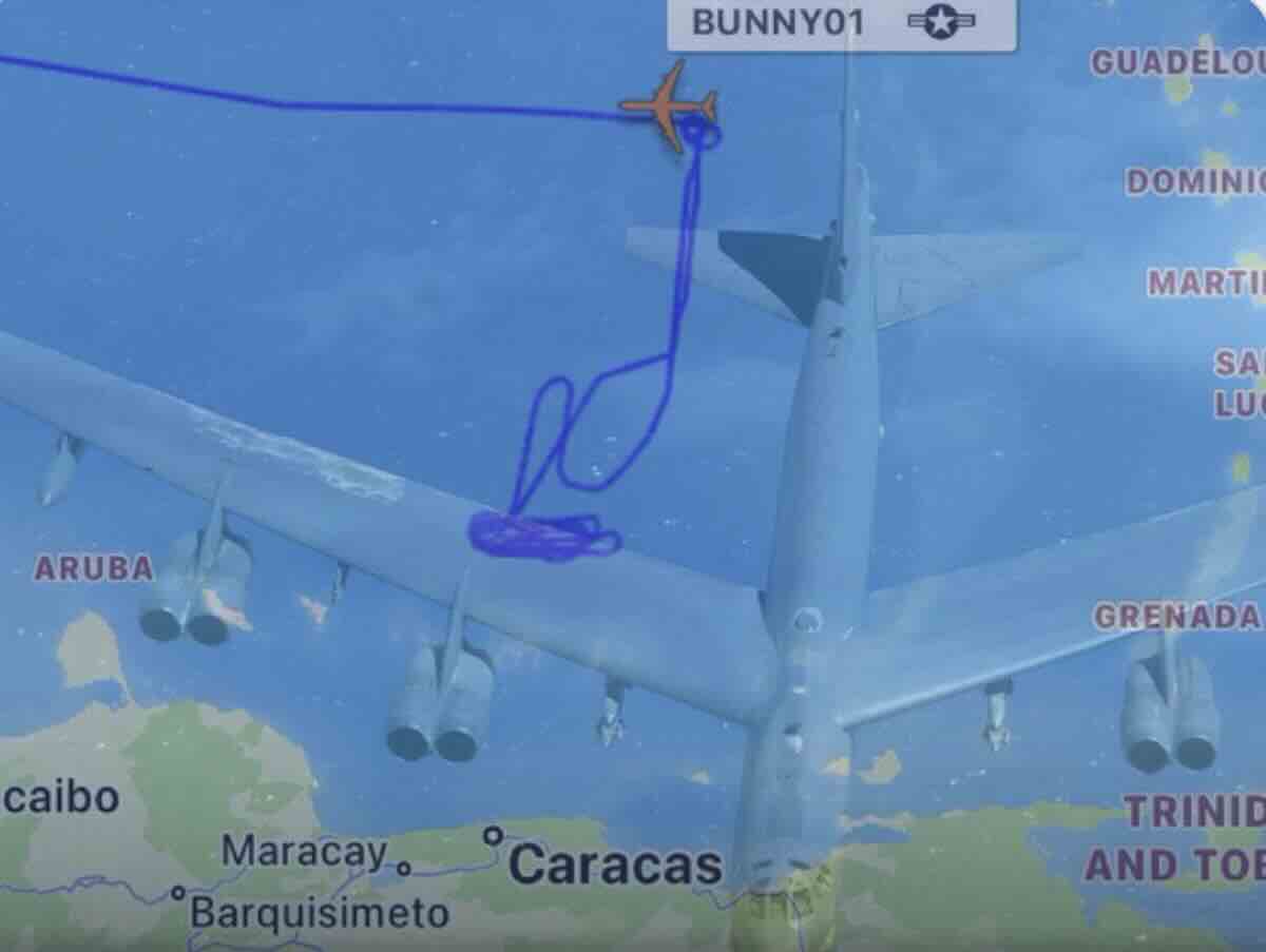napetost raste f 16 rv venecuele presreli američke bombardere b 52 iznad karipskog mora