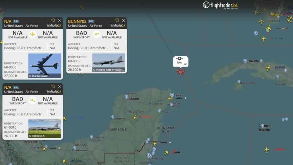 napetost raste f 16 venecuele presreli američke bombardere b 52 iznad karipskog mora