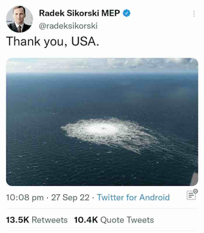 tvit sikorskog o severnom toku