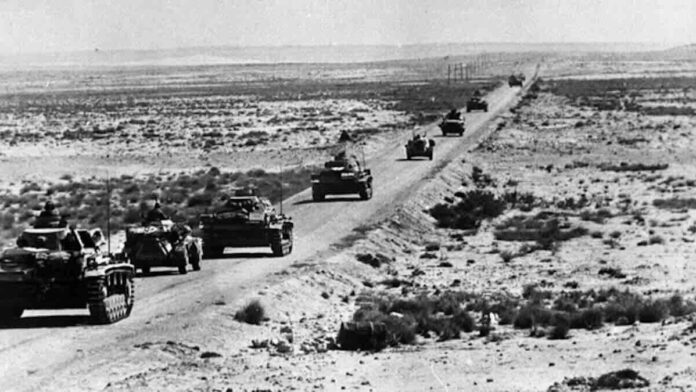 Afrički korpus na maršu u Libiji 1941 godine