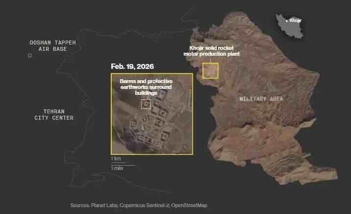 navodna lokacija proizvodnje raketnih motora na čvrsto gorivo