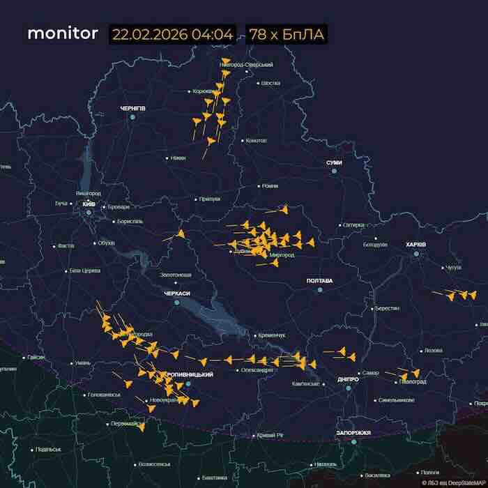 putanja kamikaza dronova 22 februar