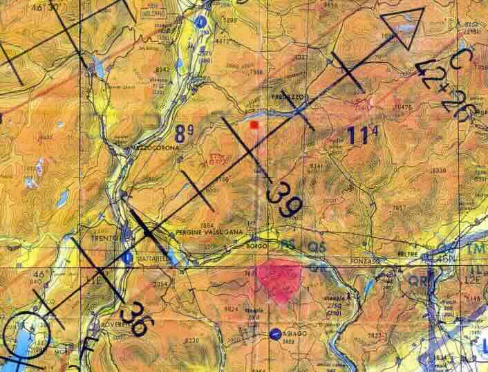 mapa sa pravcem žičare