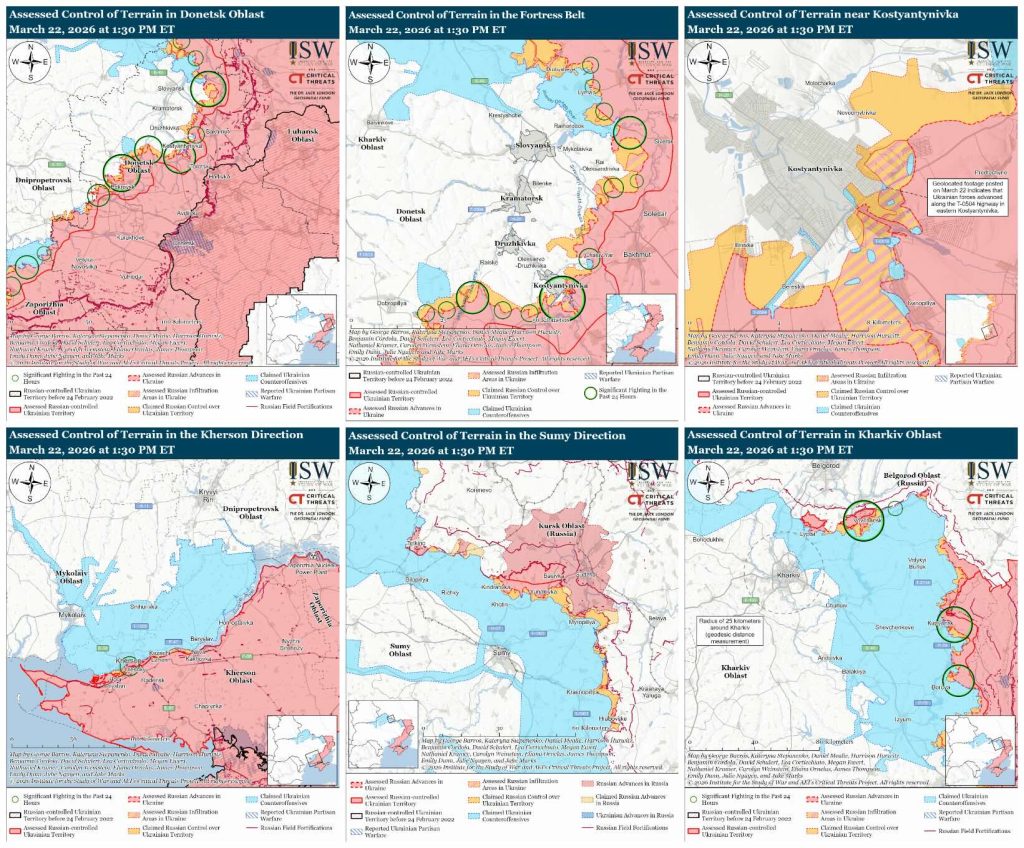 situacija na frontu 22 marta prema ISW