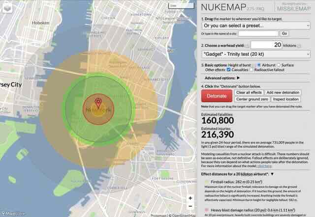 snimak ekrana Nukemap snimak ekrana Nukemap