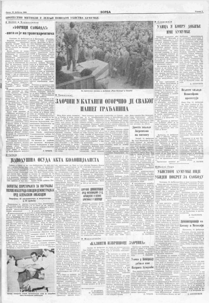 strana u borbi nakon ubista lumumbe