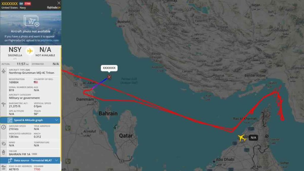 Triton dron iznad Persijskog zaliva