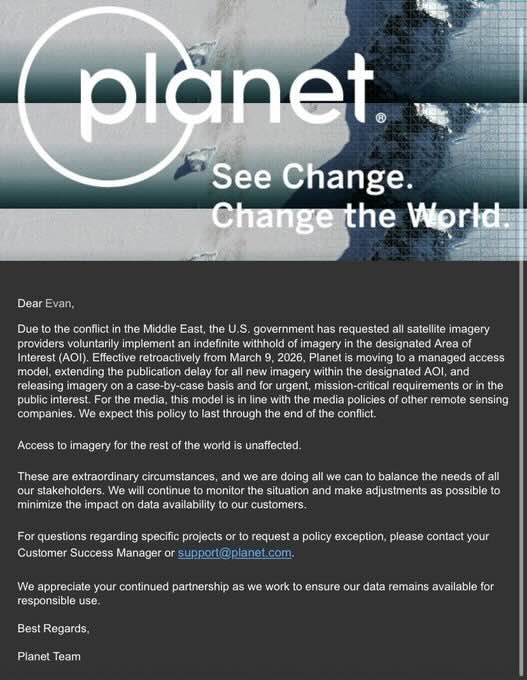 email planet labs jednom svom kupcu usluga