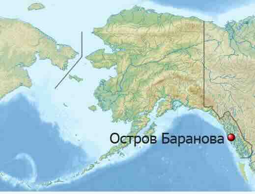 Ostrvo Baranov (Sitka) širi pogled u odnosu na SAD