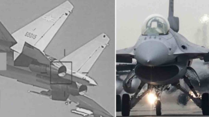 Tajvanski F 16V uhvatio kineski J 16 u infracrvenom nišanu na snimku se vidi čak i serijski broj Tajvanski F 16V uhvatio kineski J 16 u infracrvenom nišanu na snimku se vidi čak i serijski broj