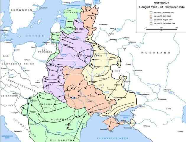 Kretanje Istocnog fronta od avgusta 1943. do decembra 1944. godine Kretanje Istocnog fronta od avgusta 1943. do decembra 1944. godine