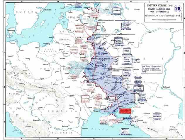Linija Panter Votan u periodu jul dece mbar 1943 obelezena crvenim cik cak Linija Panter - Votan u periodu jul - dece mbar 1943 - obeležena crvenim cik-cak