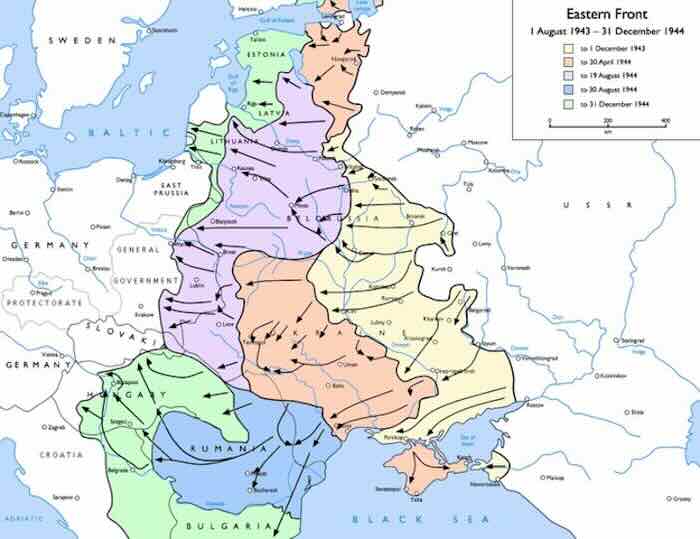 Pomeranje Istocnog fronta od avgust a 1943. do decembra 1944. godine Pomeranje Istocnog fronta od avgust a 1943. do decembra 1944. godine