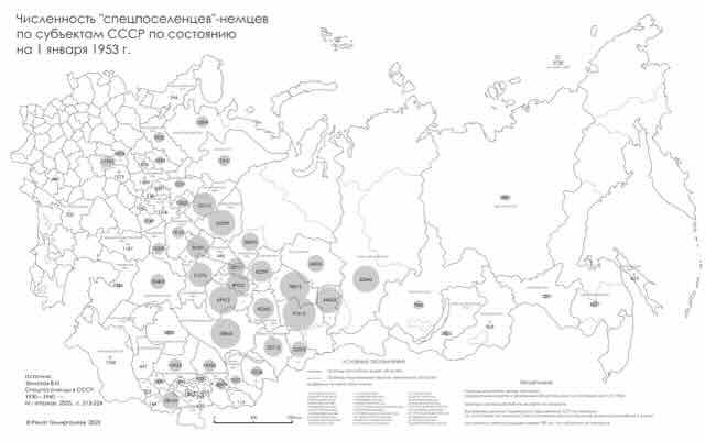 Brojnost posebno naseljenih Nemaca 1953. godine