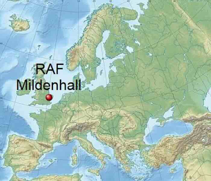 Polozaj baze RAF Mildenhall u Engleskoj Položaj baze RAF Mildenhall u Engleskoj