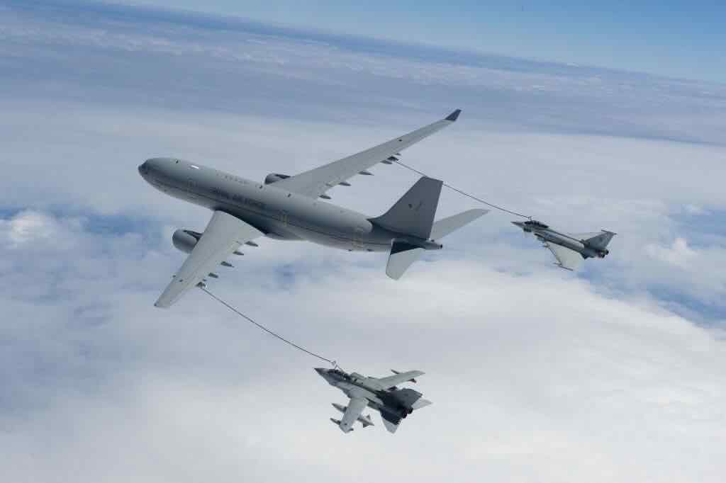 RAF Airbus A330 MRTT puni Eurofighter Tornado RAF Airbus A330-MRTT puni Eurofighter Tornado